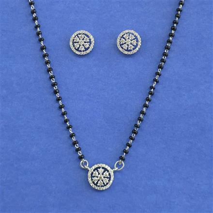 Cz Classic Mangalsutra With Rhodium Plating 2 Tone Plating