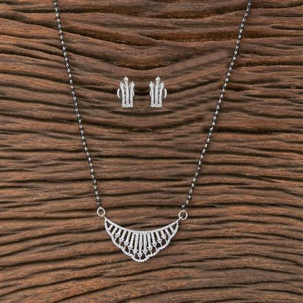 Cz Classic Mangalsutra With Rhodium Plating