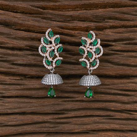 Cz Classic Jhumki With Black Rose Plating