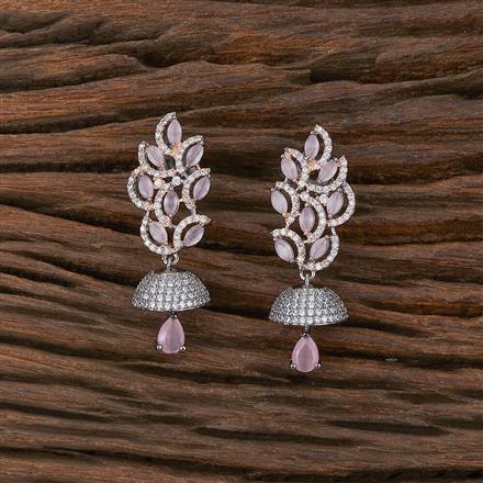 Cz Classic Jhumki With Black Rose Plating