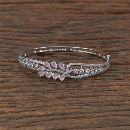 Cz Delicate Kada With Rhodium Plating