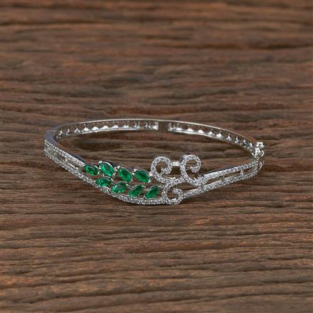 Cz Delicate Kada With Rhodium Plating