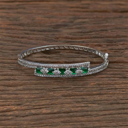 Cz Delicate Kada With Rhodium Plating