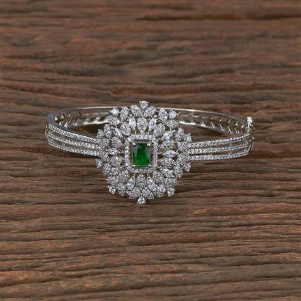 Cz Classic Kada With Rhodium Plating