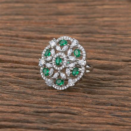 Cz Adjustable Ring With Rhodium Plating