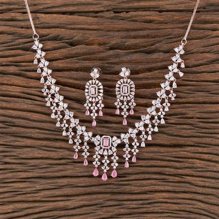 Cz Classic Necklace With Rose Gold Plating