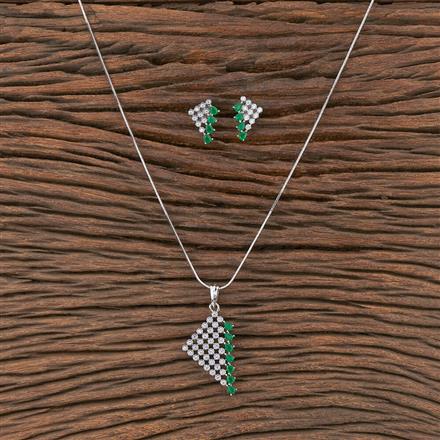 Cz Classic Pendant Set With Rhodium Plating