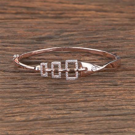 Cz Delicate Kada With Silver Rose 2Tone Plating