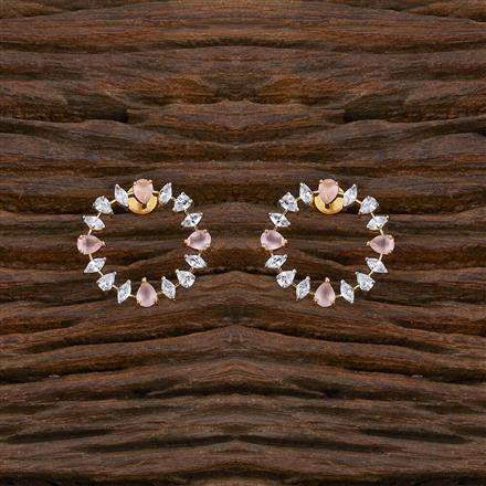 Cz Classic Earring With 2 Tone Plating