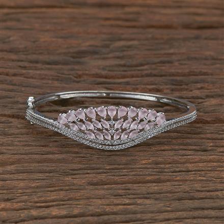 Cz Classic Kada With Rhodium Plating