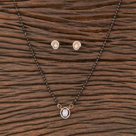 American Diamond Delicate Mangalsutra with Rhodium Plating 2 Tone Plating