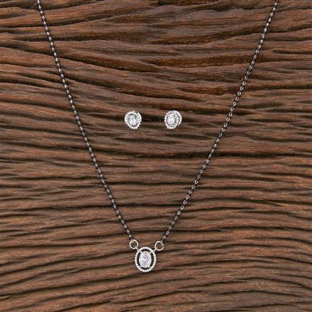 Cubic Zirconia Delicate Mangalsutra With Rhodium Plating