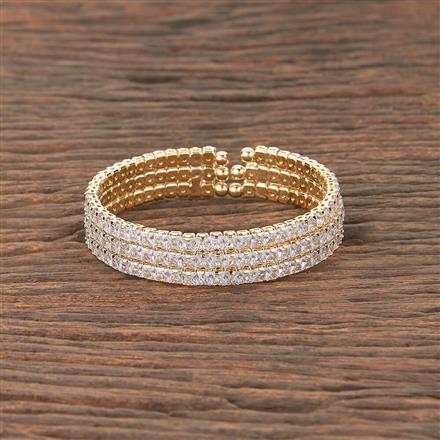 Cubic Zirconia Delicate Kada With Rhodium Gold Plating