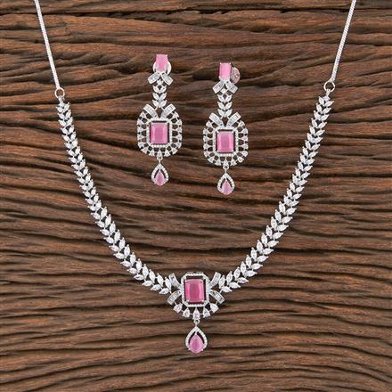 Cubic Zirconia Classic Necklace With Rhodium Plating