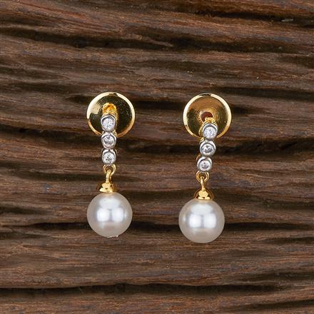 Cubic Zirconia Moti Earring With 2 Tone Rhodium Plating