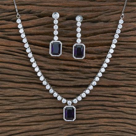 Cubic Zirconia Classic Necklace With Rhodium Plating