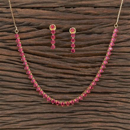 Cubic Zirconia Solitaire Necklace With Gold Plating