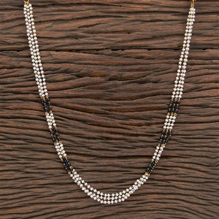 Cubic Zirconia Mala Necklace With Gold Plating 18 Inch