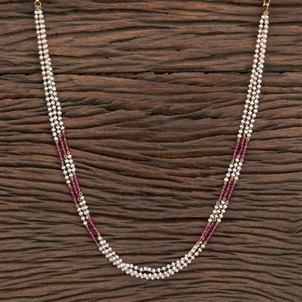 Cubic Zirconia Mala Necklace With Gold Plating 18 Inch