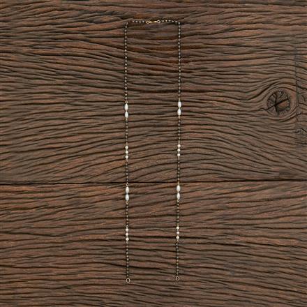 Cubic Zirconia Pearl Chain With Gold Plating