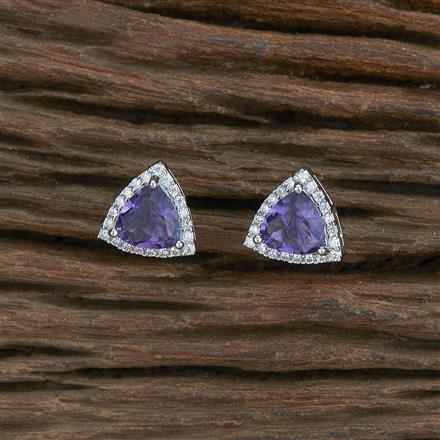 Cubic Zirconia Delicate Tops With Rhodium Plating