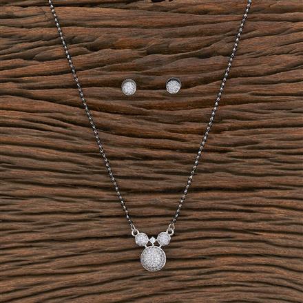 Cubic Zirconia Vati Mangalsutra With Rhodium Plating