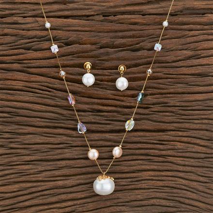 Cubic Zirconia Mala Necklace With Gold Plating