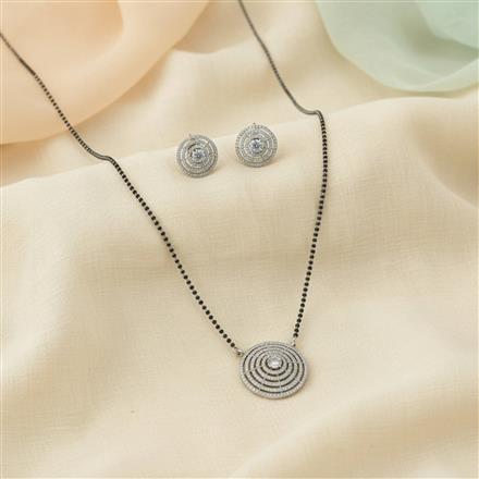 Cz Classic Mangalsutra With Rhodium 2 Tone Plating