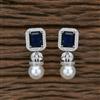 Cz Classic Earring With Rhodium Plating