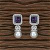 Cz Classic Earring With Rhodium Plating
