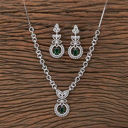 Cz Classic Necklace With Rhodium Plating