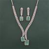 American Diamond Classic Necklace With Rhodium Plating