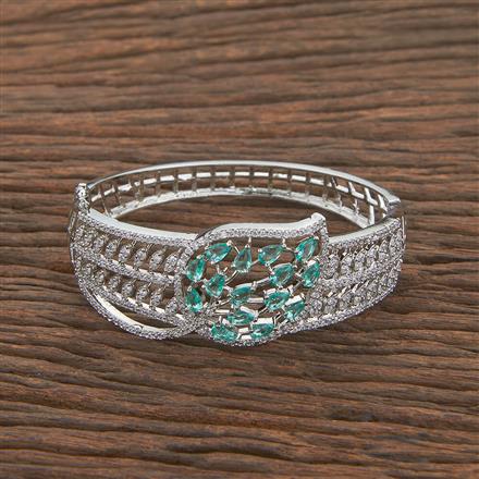 Cubic Zirconia Delicate Kada With Rhodium Plating