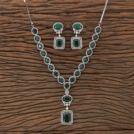 Cz Classic Necklace With Rhodium Plating