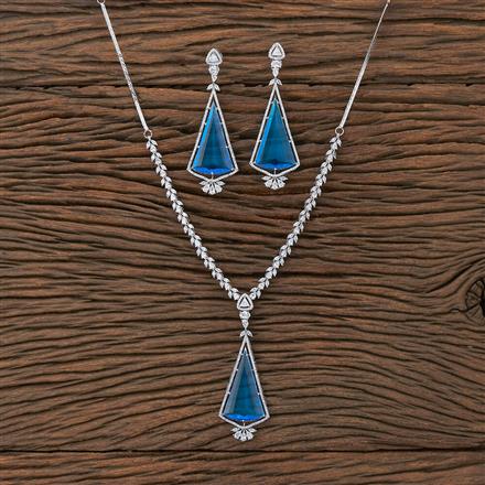 Cz Classic Necklace With Rhodium Plating