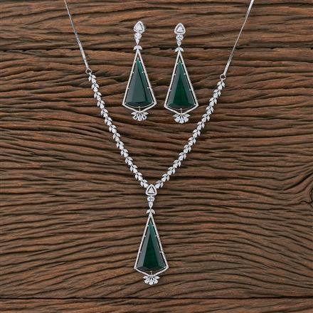 Cz Classic Necklace With Rhodium Plating