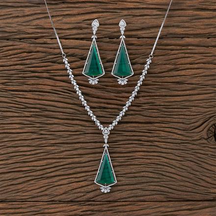 Cz Classic Necklace With Rhodium Plating