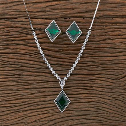 Cz Classic Necklace With Rhodium Plating