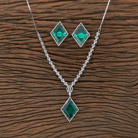 Cz Classic Necklace With Rhodium Plating