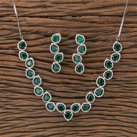 Cz Classic Necklace With Rhodium Plating