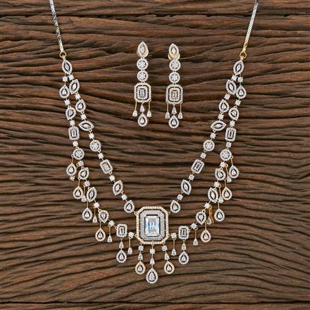 Cz Classic Necklace With 2 Tone Plating