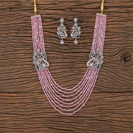 Cz Peacock Necklace With Black Rose Plating