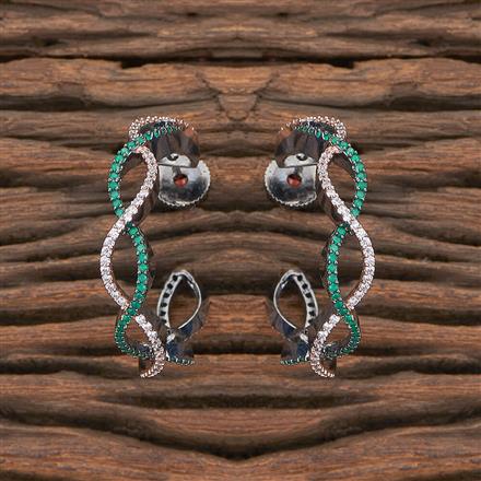 Cubic Zirconia Hoops With Black Rose Plating