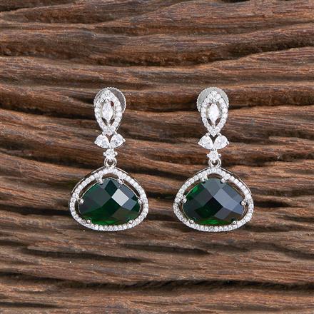 Cubic Zirconia Delicate Earring With Rhodium Plating