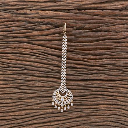 Cubic Zirconia Chand Tikka With Rhodium 2 Tone Plating