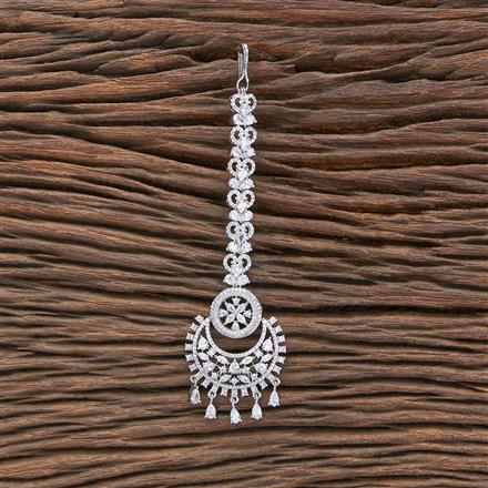 Cubic Zirconia Chand Tikka With Black Rose Rhodium 2 Tone Plating