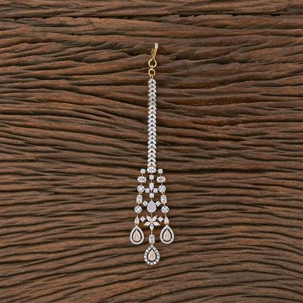 Cz Classic Tikka With Rhodium 2 Tone Plating