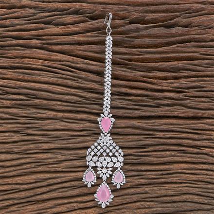 Cubic Zirconia Classic Tikka With Rhodium Plating