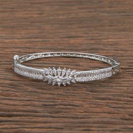 Cubic Zirconia Classic Kada With Rhodium 2 Tone Black Plating