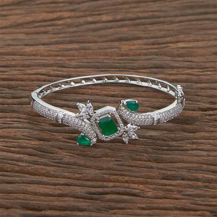 Cubic Zirconia Classic Kada With Rhodium Plating